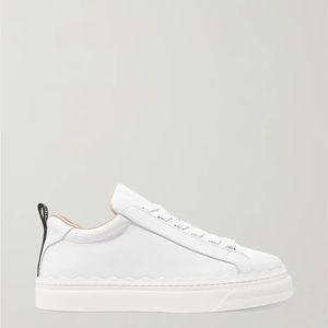 CHLOÉ Lauren scalloped leather sneakers